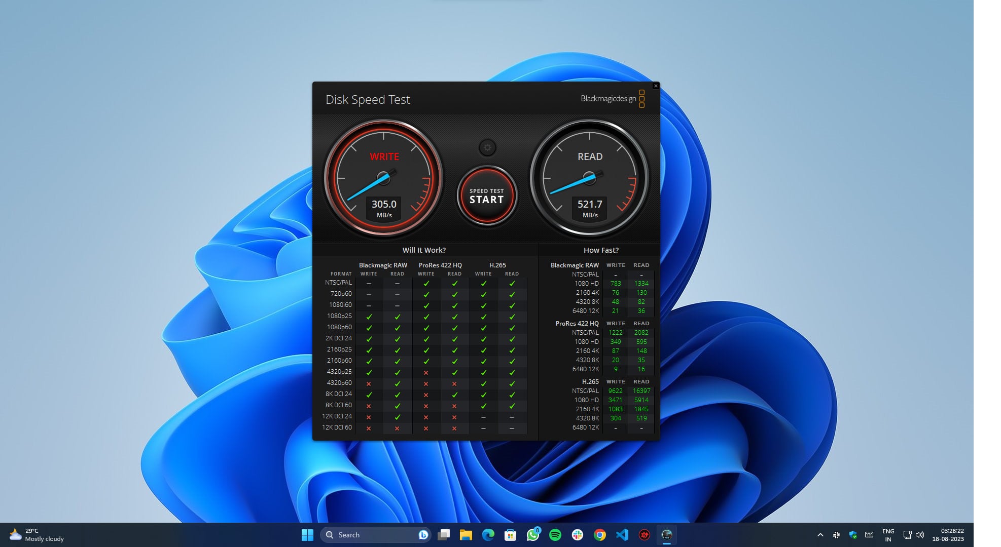 beste diskgeschwindigkeitstest apps- black magic design disk speed test