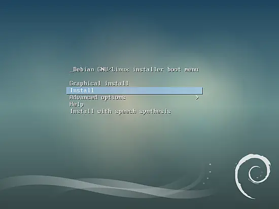 Debian 9 ブート画面