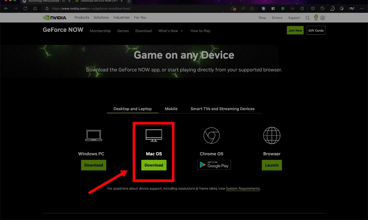 télécharger geforce now pour macos