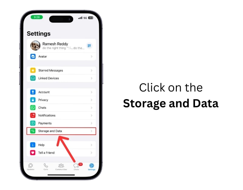 impostazioni archiviazione e dati whatsapp su iphone