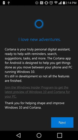 L'assistente personale di Microsoft per Windows, Cortana per smartphone Android viene trapelato, link per il download dell'APK