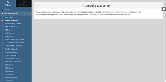 Installa apache