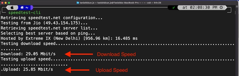 speedtest cli verwenden, um die Netzwerkgeschwindigkeit zu überprüfen