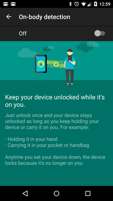 Androidのスマートロックは、ユーザーが歩いているときや信頼できる顔を見るときに電話をロック解除します