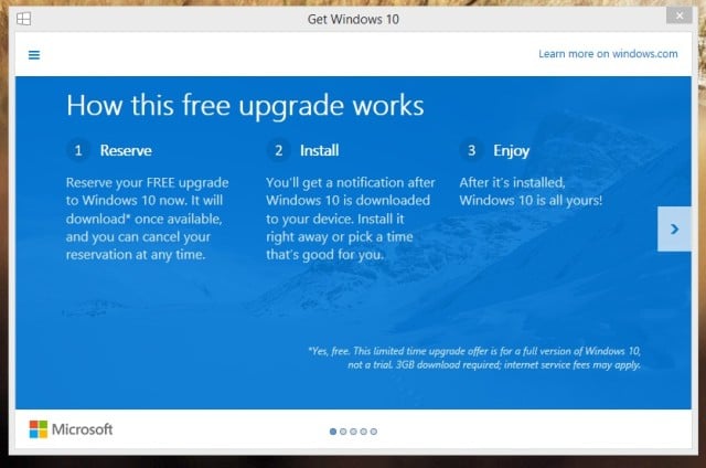 mise à niveau windows 10