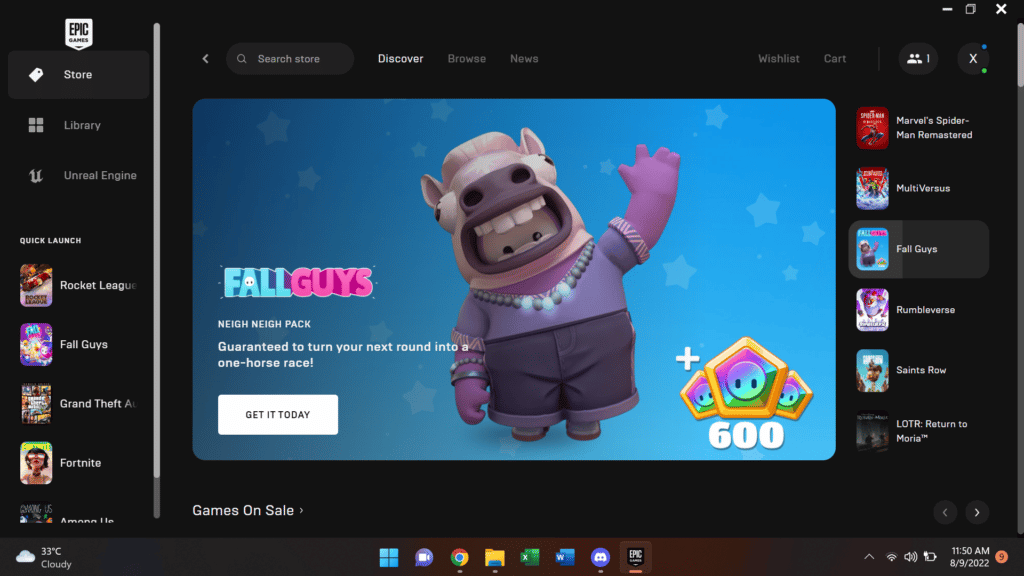 Melhores Sites para baixar Jogos de PC: Epic Games