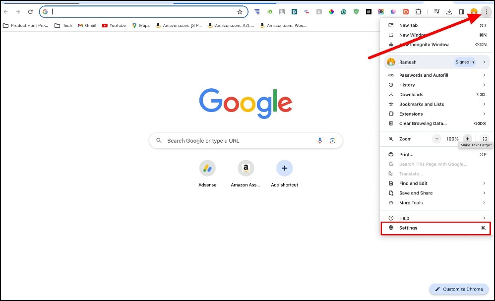Google Chrome Einstellungen