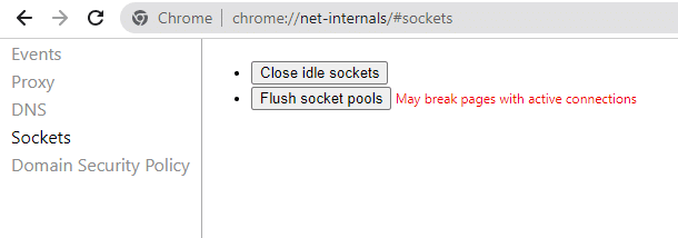 svuota socket chrome