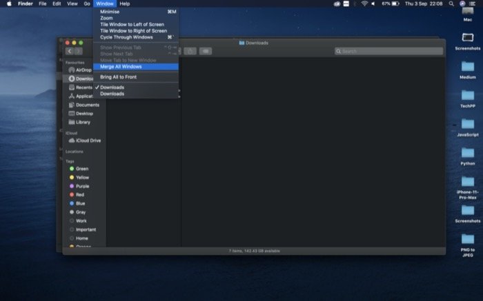 merge finder windows