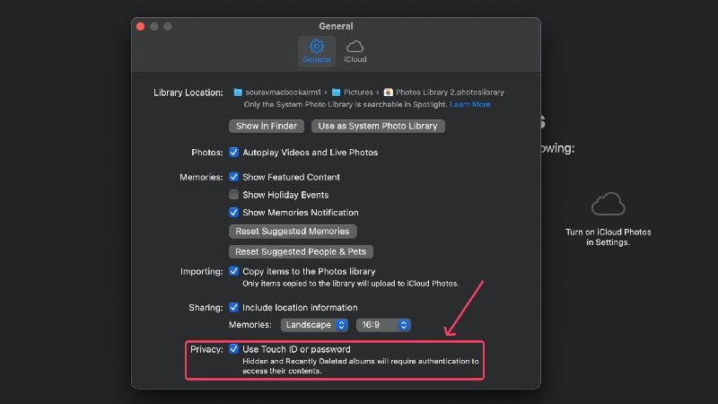 パスワード用のTouch IDを有効にする