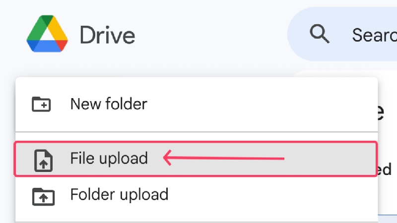 caricamento file google drive