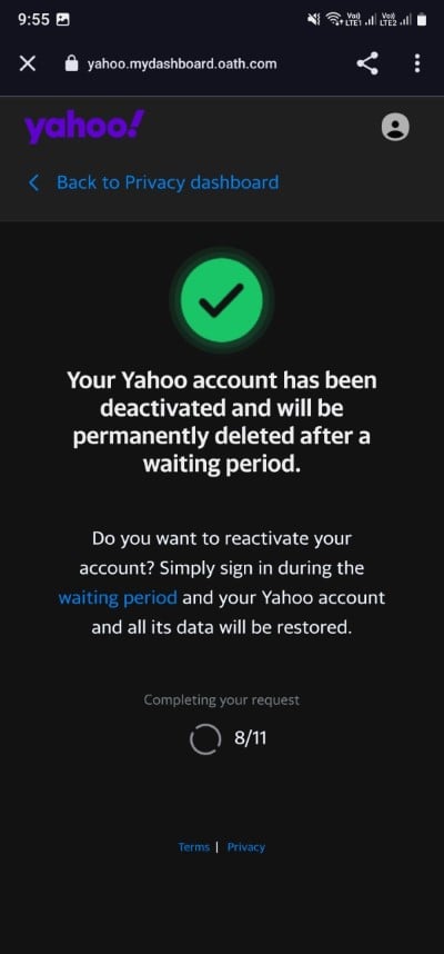 как удалить вашу учетную запись yahoo