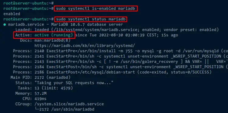 verificar mariadb
