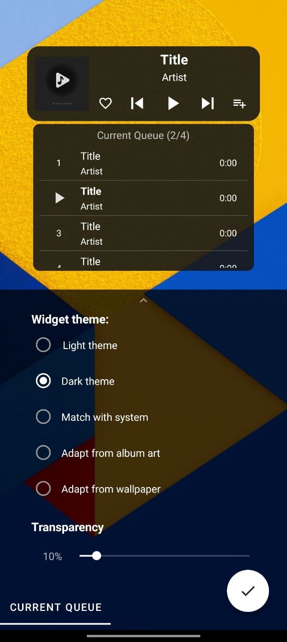 musicolet customisation
