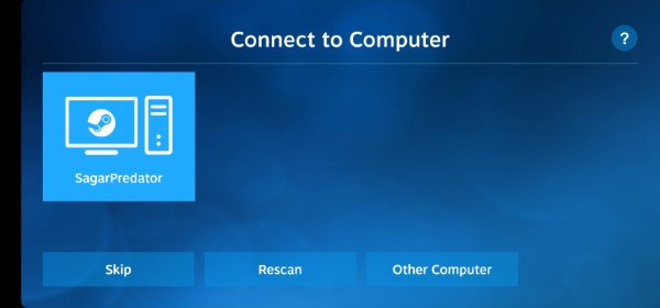 seleziona il tuo computer steam link