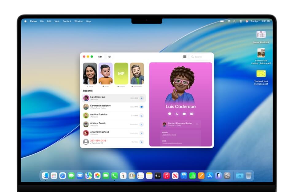 aplicativo de telefone no macos
