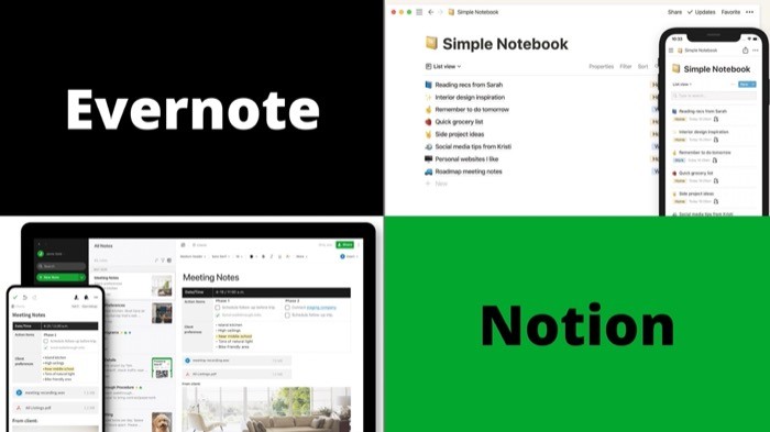 visão geral (evernote vs notion)