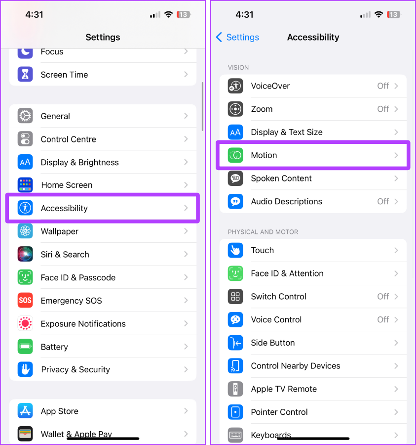 configurações de acessibilidade iphone