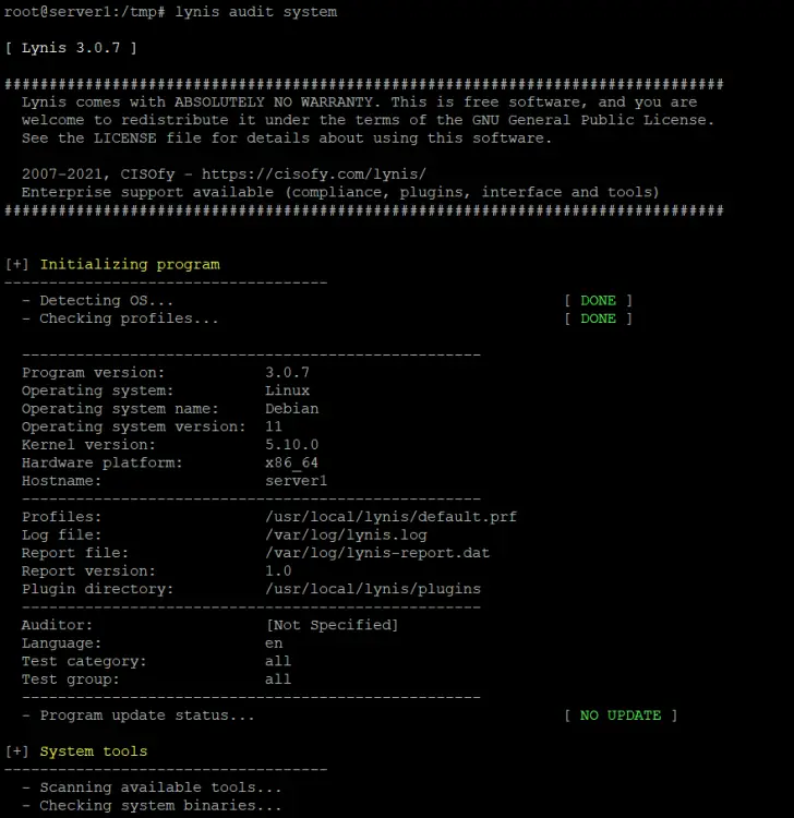 Audit di sicurezza Linux
