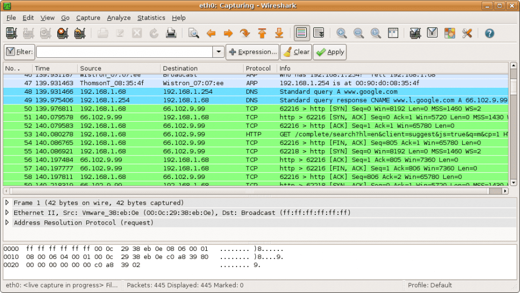 wire shark- 5 Meilleurs Outils de Hacking Pour Windows 10