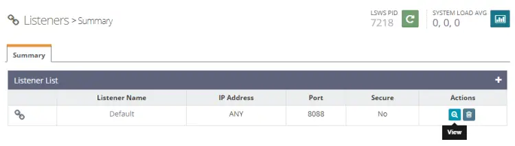 OpenLiteSpeed Listener