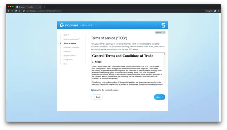 Conditions d'utilisation de ShopWare