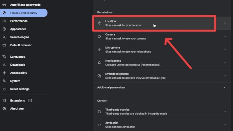 Chromeの位置設定