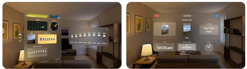 widgetsmith widget per il vision os