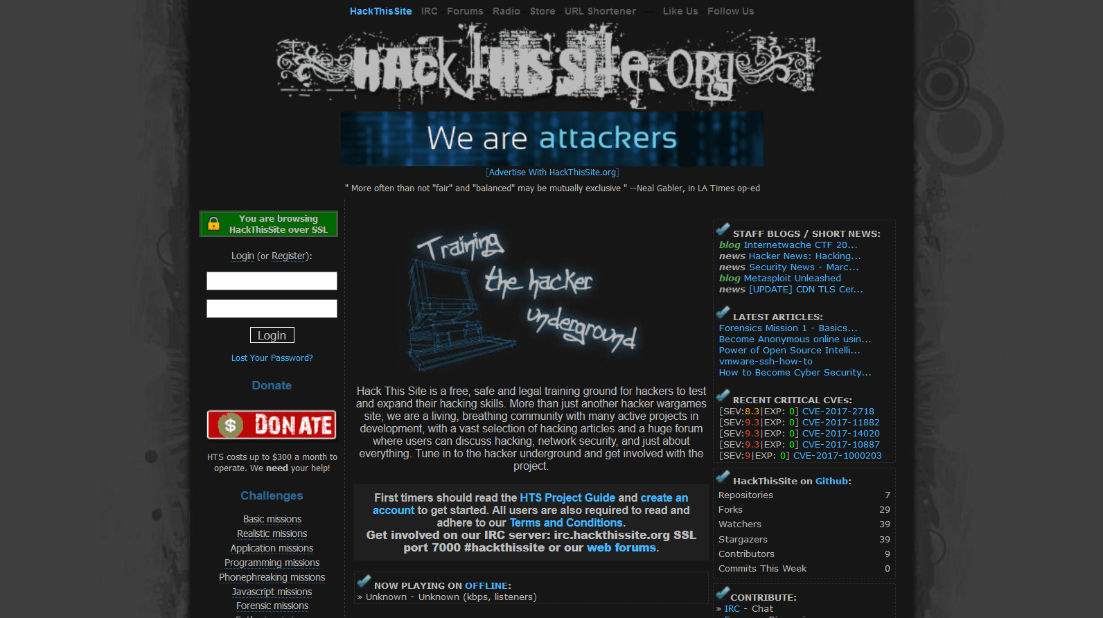 Migliori Siti Web Per Imparare L'Hacking Etico - HackThisSite