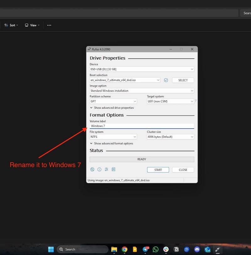 cambia l'etichetta del volume in windows 7