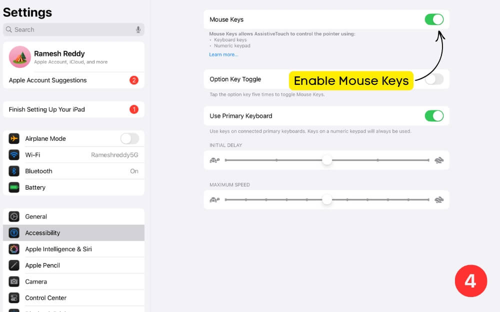 activer mouse keys