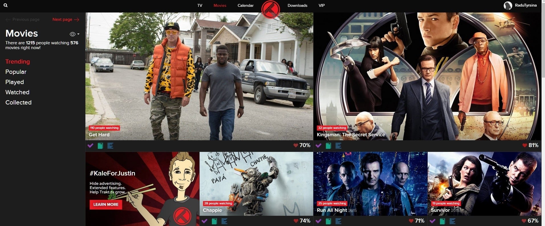 trakt tv track movies tv shows