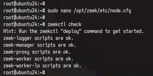 check zeek config