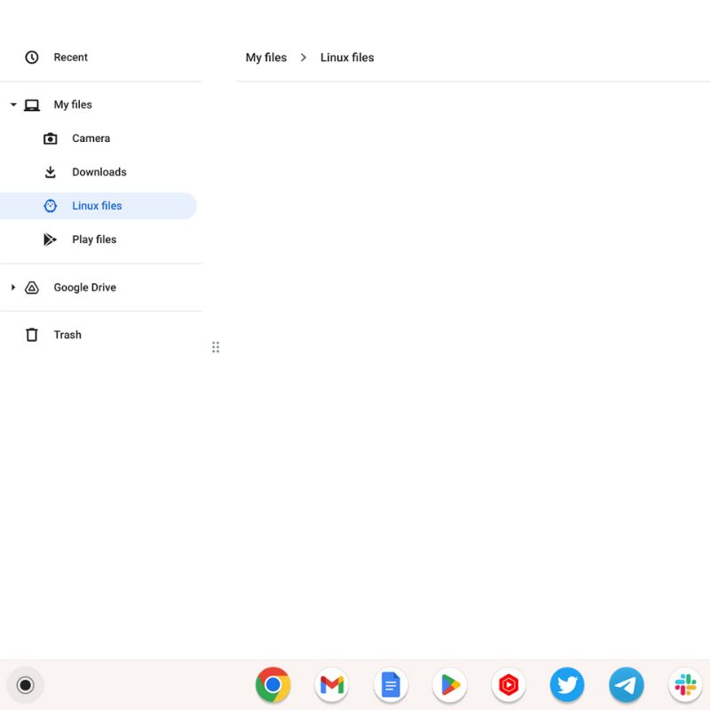 Linux-Dateispeicherort auf ChromeOS