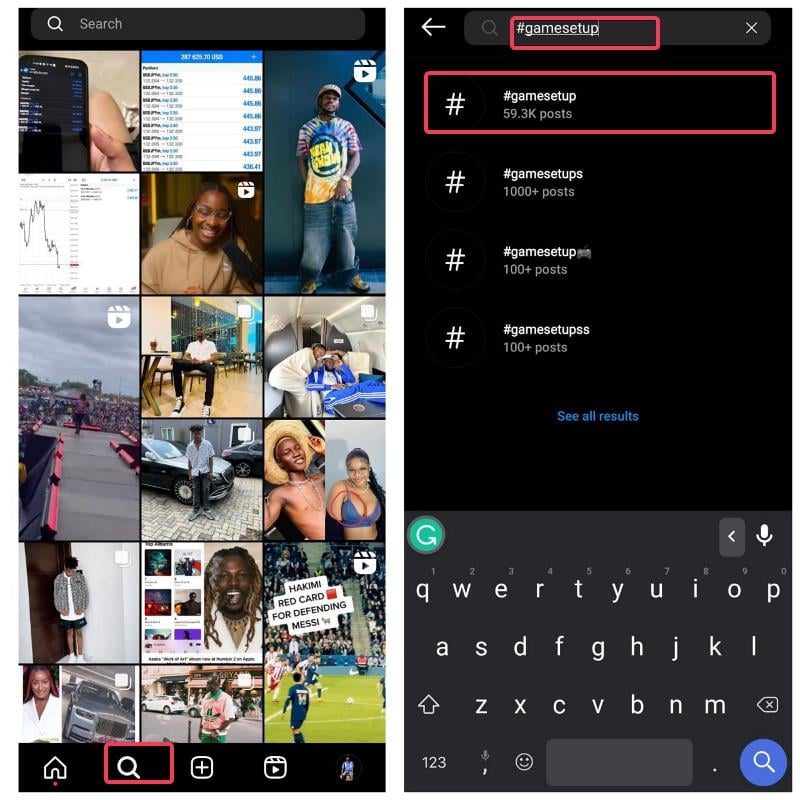 поиск instagram по изображению с использованием хэштегов