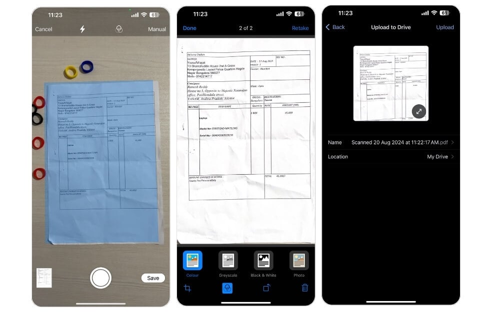 google drive dokumentenscanner-funktion