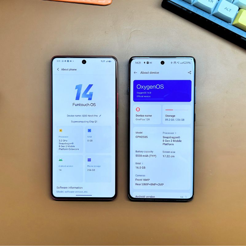 software and specs of neo 9 pro and 12r
