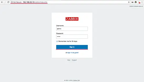Accesso a zabbix