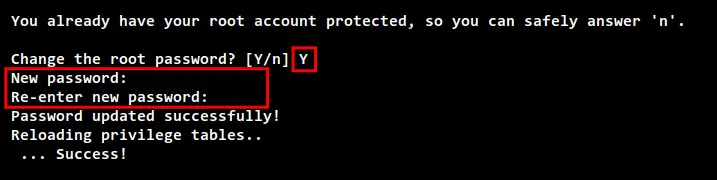 configurar contraseña de root