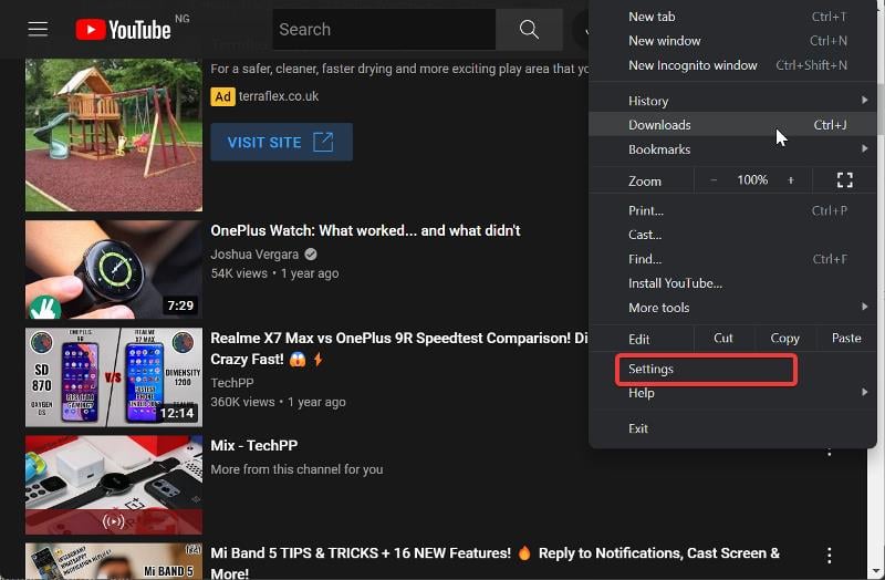 youtube lagging on chrome? 10 working fixes - chrome settingsjpg