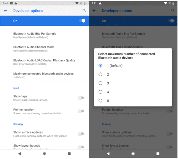 11 fonctionnalités android p que vous ne connaissez probablement pas - android p bluetooth e1520499521851