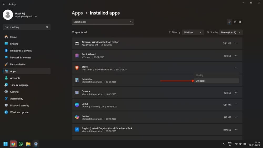 desinstalar