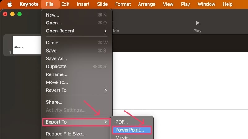 PowerPointにエクスポート