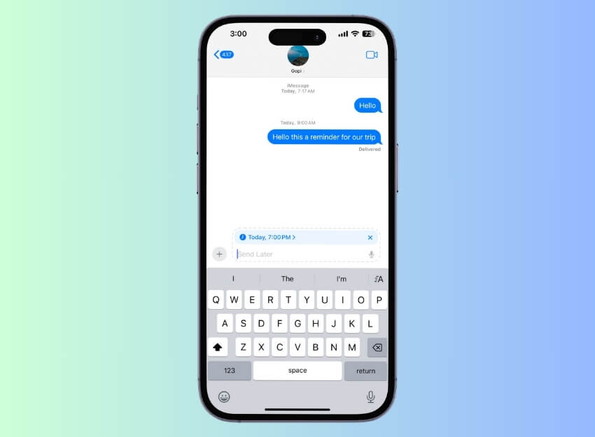 pianifica messaggi ios 18