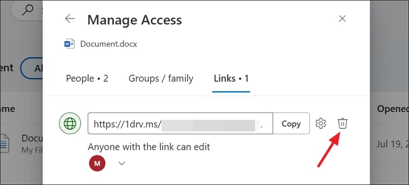 onedrive 링크 보호 방법 - onedrive에서 링크 제거