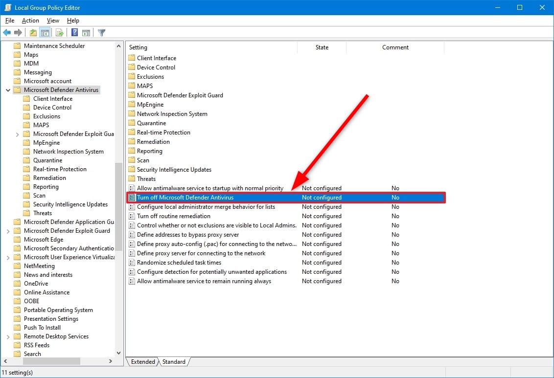 Windowsセキュリティを無効にする