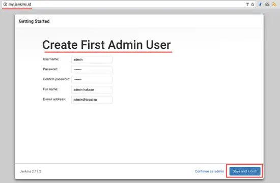 Crear cuenta de administrador de Jenkins