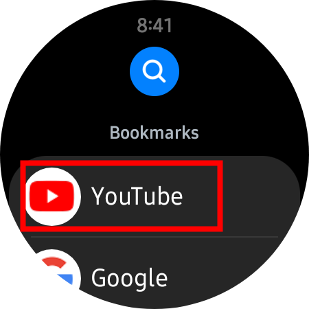 regarder une vidéo youtube sur une montre galaxy