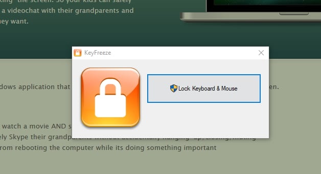 Aplicación de bloqueo de ratón Keyfreeze