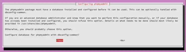 configurar db a través de dbconfig-common